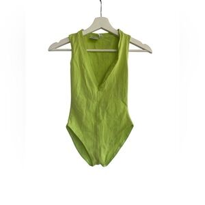 KLO Vibrant Neon Green Sleeveless Bodysuit Size XS